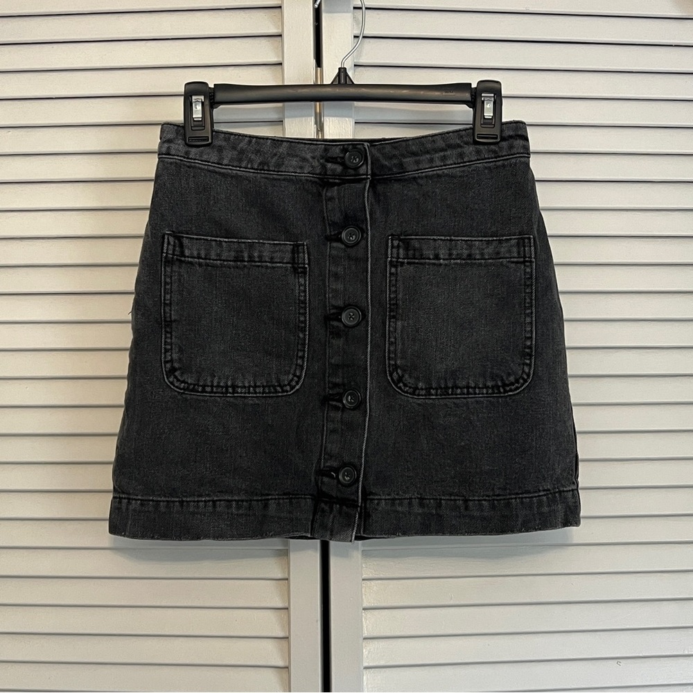 We The Free Black denim mini skirt